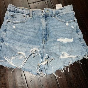Ripped jean shorts